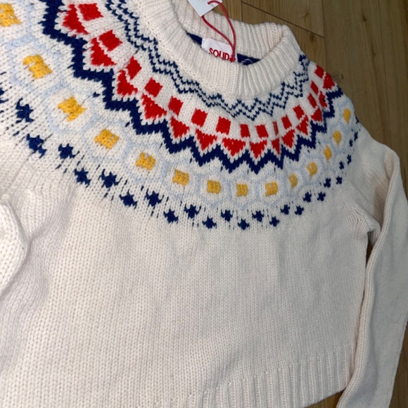 Solid & Striped The Carly Pullover Fairisle Sweater in Eggshell Multi S - Picture 8 of 12
